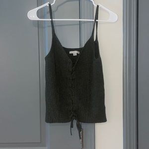 Dark green tank top laced down the front!
